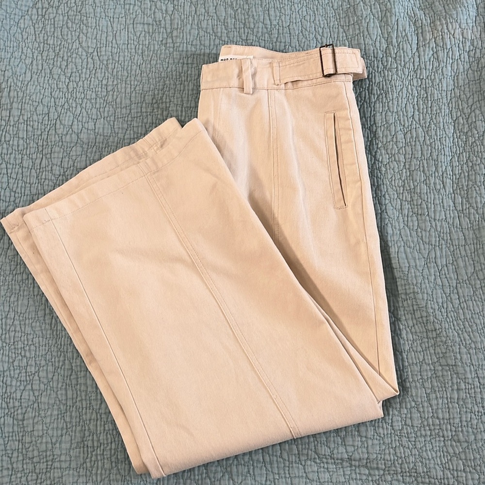 Mod Ref Cotton Wide Leg Straight Crop High waist Trousers Size Medium